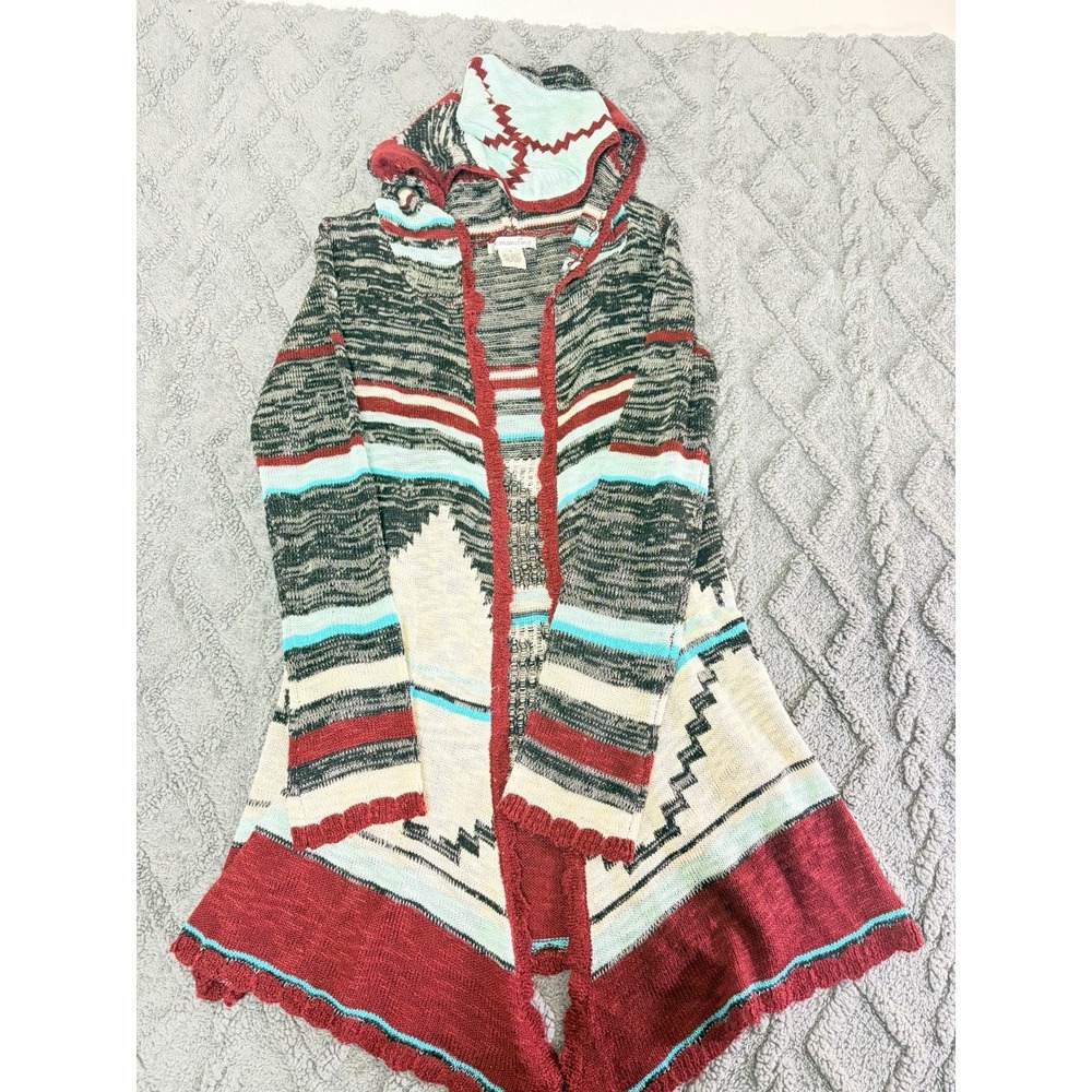 Demanding Women's Multicolor Waterfall Sweater, Size S Boho, Southwest, Aztec
